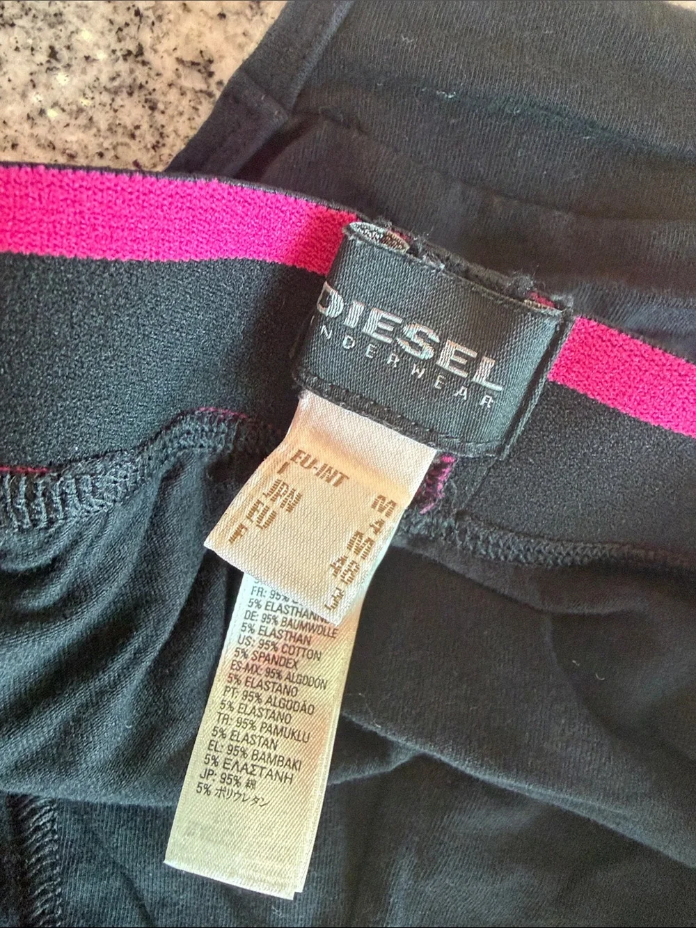 Diesel Black Briefs with Hot Pink Branded Waistband